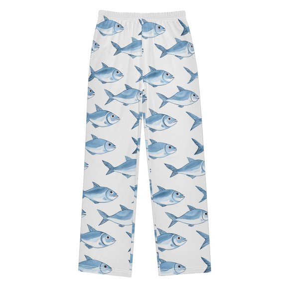 joogoo Blue Fish Kids Pajama Pants Pj Bottoms Boy Girls Sleepwear Lounge L