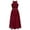 Burgundy, variant on CHICTRY Girls Floral Lace Rhinestone Maxi Romper Dress for Birthday Wedding Party Black 6