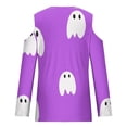 thumbnail image 3 of WREESH Halloween Long Sleeve Tops Women's Fashion Halloween Prints T-Shirt Long Sleeves Blouse Casual Tops Purple, 3 of 5