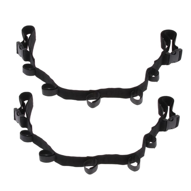 2 soportes para varillas de almacenamiento y cordón de nailon ajustable Negro