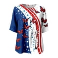 thumbnail image 4 of Conairie 4th Of July T Shirt Women Relaxed Fit Crew Neck Short Sleeve Patriotic Shirt With Flag Stars Stripes Basic Work Tee Vacation Clothes Dark Blue M, 4 of 4