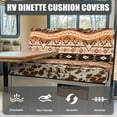 thumbnail image 4 of Uorisanigo Camper Accessories RV Dinette Cushion Covers Stretch Brown Cow Print Aztec Camper Seat Covers Dinette Booth - Universal Sofa Chair Cover Furniture Protector for RV Car Bench, 4 of 7