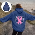 thumbnail image 2 of GEWSEY Women Hoodies Cancer Awareness Fall Sweatshirts for Women 2025 Y2k Fall Winter Oversized Hoodie with Pockets (Navy, 3XL), 2 of 8