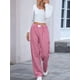 thumbnail image 5 of Pantalones Bóxer de Cuadros A Rayas para Mujer, de Algodón, para Estar en Casa, Informales, Estilo Y2K, con Bolsillos Rojo XXL, 5 of 9