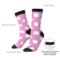 thumbnail image 4 of Bingfone Compression Socks for Women and Men Long Socks for Running Athletic Cycling Nurse- Purple And White Polka Dot, 4 of 6