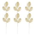 thumbnail image 2 of Gymnture 6pcs Glitter Christmas Tree Leaves Stems - Golden Nativity Decor, 2 of 11