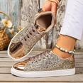 thumbnail image 5 of SACFOF Glitter Sparkly Low Top Sequins Lace Up Tennis Shoes Comfort Bling Fashion Shiny Walking Shoes, 5 of 6