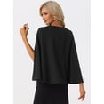thumbnail image 3 of Blusa elegante Allegra K cuello En V Manga tipo capa Negro XS, 3 of 5