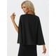 thumbnail image 3 of Blusa elegante Allegra K cuello En V Manga tipo capa Negro XS, 3 of 5