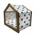 thumbnail image 2 of Baseball Pet House, Geometric Wavy Lines in Vertical Alignment with Softball Motifs, Outdoor & Indoor Portable Dog Kennel with Pillow and Cover, 5 Sizes, Dark Petrol Blue White, by Ambesonne, 2 of 5