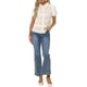 thumbnail image 2 of INSPIRAR CHIC Blusas de Encaje de Manga Corta con Botones XS Beige, 2 of 6