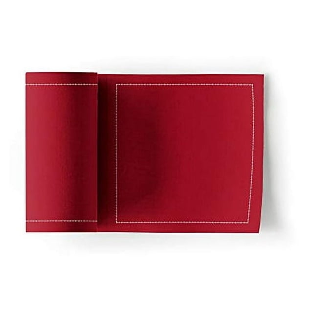 MY DRAP Serviettes de cocktail, Rouleau de Serviettes en Coton Réutilisables 45 x 45 Po (100 Serviettes, Rouge à Lèvres)
