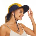 thumbnail image 3 of Sombrero para el sol para mujer, ala ancha, para verano, con cola de caballo, plegable, 3 of 8