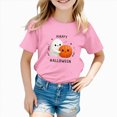thumbnail image 6 of CAUYDY Toddler Pajama Girls Halloween Short Sleeve Top Sleepwear Cute Pumpkin Ghost Print Kids Loungewear Sizes 11-12 Years, 6 of 6