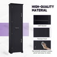thumbnail image 6 of S-HOME Freestanding Black Bathroom Storage Cabinet Featuring Adjustable Shelves, Two Doors and Modern Handle Design for Easy Use, 6 of 18