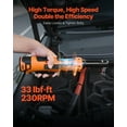 thumbnail image 2 of VEVOR Cordless Ratchet Wrench, 3/8 inch Drive, 230 RPM, up to 33 ft-lbs of Torque, Battery Powered Electric Ratchet Wrench Set with Two 2.0Ah Batteries, Charger, Sockets, Adaptor and Carrying Case, 2 of 9