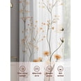 thumbnail image 6 of Pastoral Botanical Sheer Curtains 72 Inch Length 2 Panels Set, Vintage Watercolor Floral Voile Window Treatment Rod Pocket Curtains Sheers Drapes for Bedroom/Living Room/Kitchen 52"x72"x2, 6 of 7