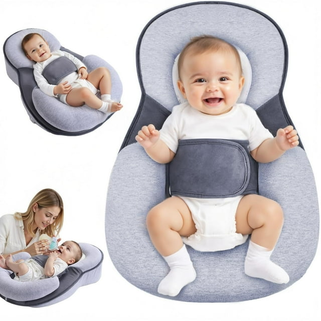 Almohada Antireflujo, 63CM Cuerpo Completo Cojin Anti Reflujo, Colchon Antirreflujo Con Inclinación De 15 Grados, Con Zona De Modelado De Cabeza Y Cinturón De Seguridad, Cómodo, Seguro Y Sin Alergia