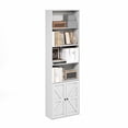 thumbnail image 5 of Furinno Jensen Farmhouse 6-Shelf Display Bookcase, Bookshelf with Doors, White, 5 of 5
