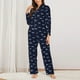 thumbnail image 2 of Fotbe Cute Shark Conjunto de Pijama de Manga Larga para Mujer con Estampado, Ropa de Dormir de 2 Piezas, Conjunto de Casa Suave y Cómodo con Bolsillos-XX-Large, 2 of 7