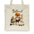 thumbnail image 2 of Welcome Pomeranian Back to School Vintage Retro Canvas Tote Bag Pom Dog Lover Gifts Reusable Shopping Grocery Bag - 02012, 2 of 5
