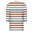 thumbnail image 6 of Clearance under 10!Sevevn Women's Round Neck Button 3/4 Quarter Sleeve Top Summer Savings Orange Stripes L, 6 of 7