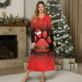 thumbnail image 4 of Tutolipy Christmas Nightgowns Dog Paw Snowflake Printed Sleep Dress for Women V Neck Loungewear Long Sleeve Night Dress for Home, 3XL, 4 of 7
