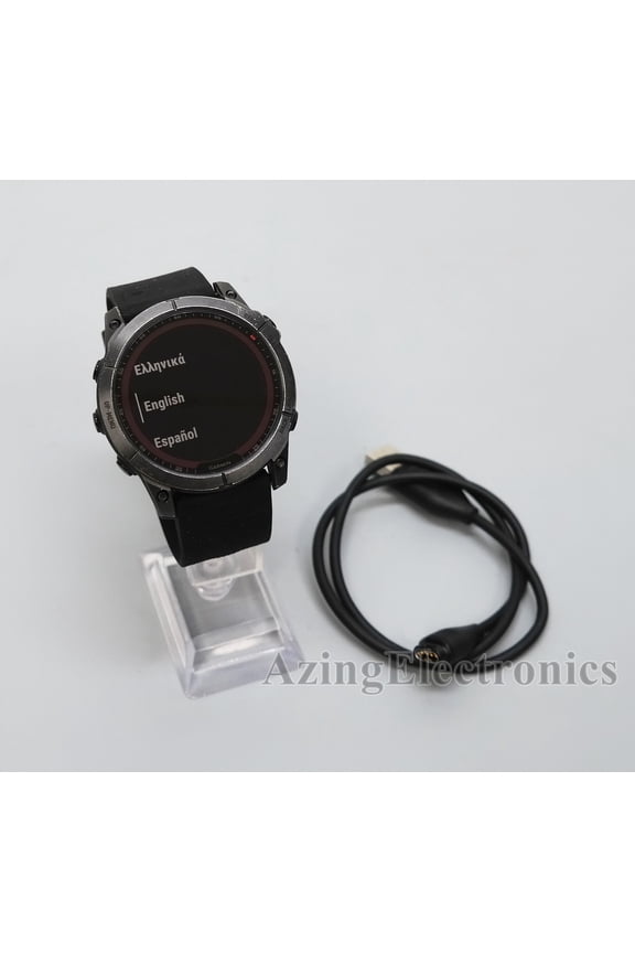Pre-Owned GARMIN, GARM-fenix7xSapphire-RN, Fenix 7X Sapphire Solar GPS Smartwatch with LED Flashlight, 122 Hour Battery Life, Black, 1 Count