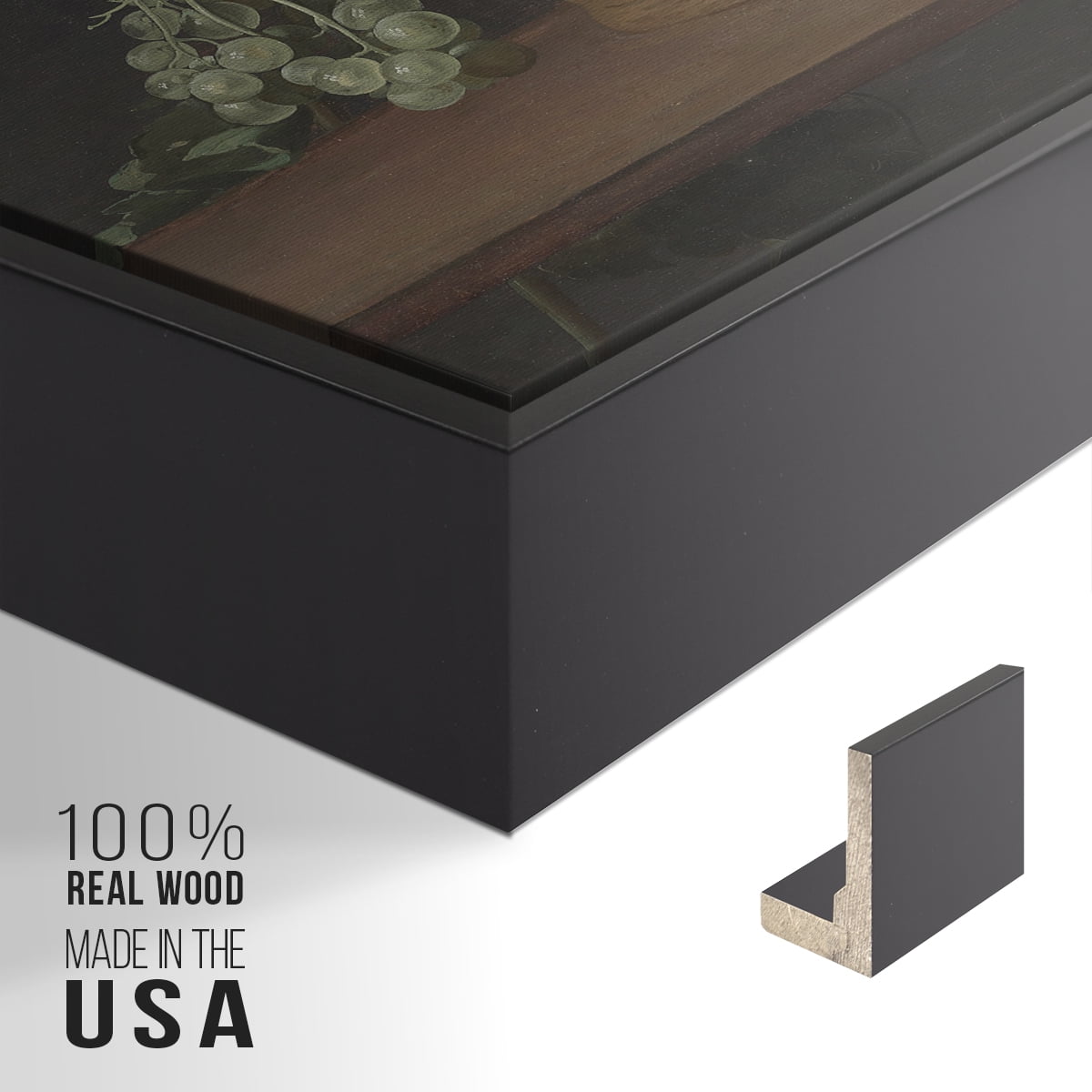 Vintage Botanical Print-LXXXIX By Wexford Home Framed in Black Wood Gallery Wrapped Canvas 27 in. x 41 in.