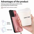 thumbnail image 5 of For Samsung Galaxy S21+ 5G Cross Leather Ring Vertical Zipper Wallet Back Phone Case, 5 of 5
