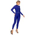 thumbnail image 2 of Doomiva Women's Rhinestone Gymnastics Leotard Unitard Full Body Figure Ice Skating Jumpsuit Bodysuit Royal Blue M, 2 of 7
