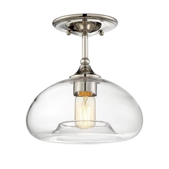 Meridian M60017PN 1 Light Semi Flush - Polished Nickel