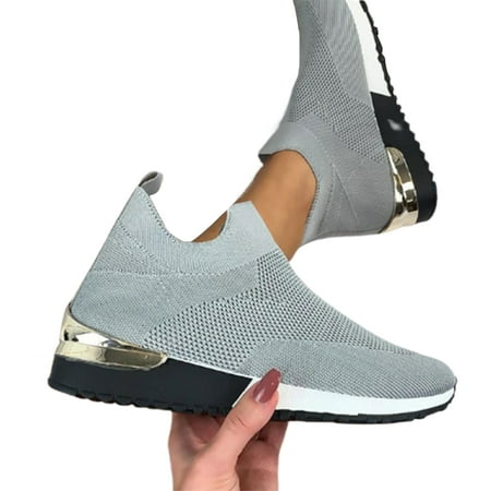 

lizyue Sport Shoes Stretchy Slip On Spring Autumn Mesh Non-slip Knitting Sock Sneakers for Trainer