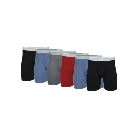 George Men's Regular Leg Boxer Briefs, 6-Pack