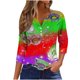 thumbnail image 2 of Fiudx Ofertas Relámpago Blusa de Manga 3/4 Corta Estampada a La Moda para Mujer, Blusa Informal con Cuello Redondo, 2 of 5