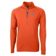thumbnail image 2 of Men's Cutter & Buck  Orange New York Mets Adapt Eco Knit Stretch Recycled Quarter-Zip Pullover Top, 2 of 3