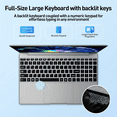 thumbnail image 2 of 15.6" IPS FHD Silver Laptop, Windows 11 Pro, Office 2024, 16GB RAM 512GB SSD, Intel Core i3-6100U, Backlit Keyboard, Fingerprint Reader, USB3.0 WiFi5, Student & Business Laptop Computer, 2 of 7