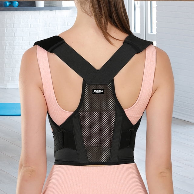 corrector de postura Hombro ajustable lumbar transpirable grande-X grande para hombres mujeres (M negro)