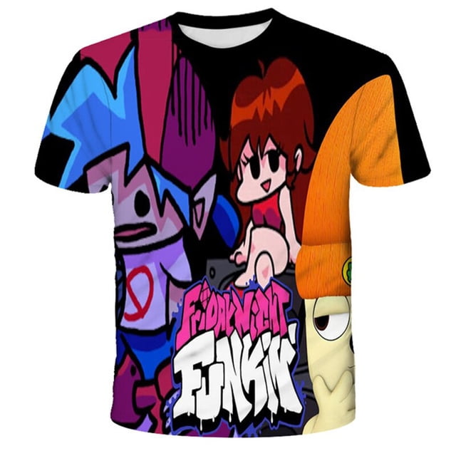 Camisetas de Fridany Night Funkin para niños, ropa para niños y niñas, camisetas de manga corta, ropa para niños, camisetas de dibujos animados, disfraces 12M Gao Jinjia LED
