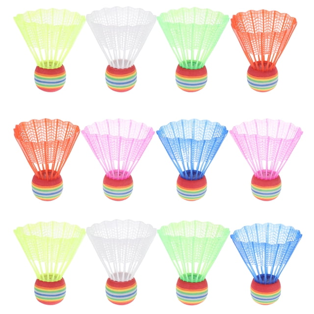 Shisuyan 12 Pcs Volants de Badminton pour Enfants Intérieurs et Extérieurs pour l'Entraînement et l'Exercice Volants de Sport Colorés Multi-Usage Entraînement Badminton