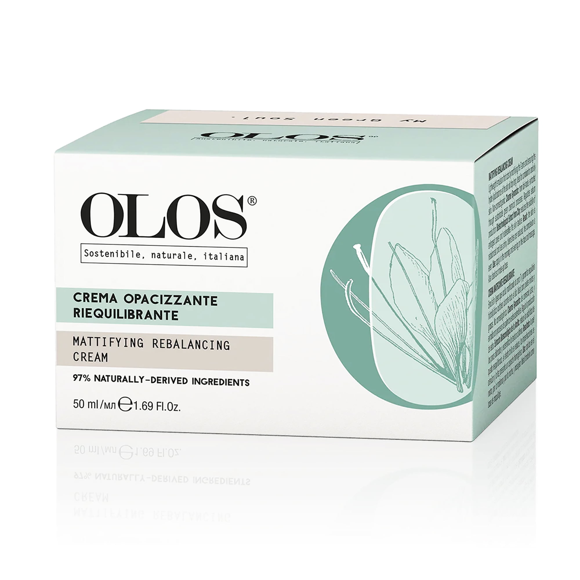 Olos Mattifying Rebalancing Cream, Face Cream for Oily Skin, 1.7 oz