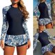 thumbnail image 2 of Women Floral Print Swimwear with Shorts Two Pcs Tankini Swimsuit Ladies Long Sleeves Bathing Suit for Vacations XL, 2 of 4