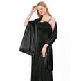 thumbnail image 4 of Hanerdun Womens Satin Shawl Wraps Wedding Party Scarf Soft Scarves for Bridal Evening Dresses Black, 4 of 5