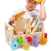Wooden Tool Set for Kids 2 3 4 5 Year Old, 29Pcs Educational STEM Toys Toddler Montessori Toys for 2 Year Old Construction Preschool Learning Activities Gifts for Boys Girls Age 2-4 1-3