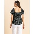 thumbnail image 3 of Moomaya Womens Printed Smocked Top, Puff Elbow Sleeves, Square Neck Top, 3 of 8