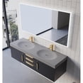 thumbnail image 7 of Thames 60" W x 19" D x 17.75" H Wall-Mounted Double Bathroom Black Vanity, 7 of 7