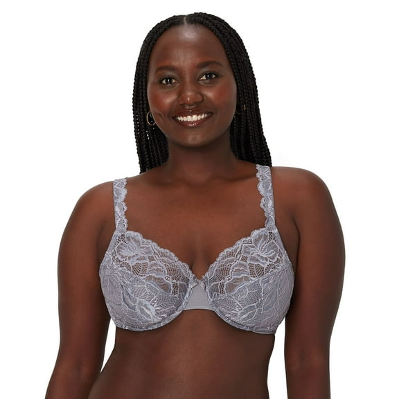 Bali Lace Desire Full-Figure Underwire Bra DF6543 Color: Shale Tile Size: 36 DD
