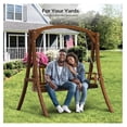 thumbnail image 6 of JTAOT Heavy Duty 880 LBS 5 FT Wooden Porch Swing Outdoor, Outdoor Hanging Swing Bench (5 FT, Rustic), 6 of 7