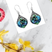 Abalone Shell Colorful Earrings for Women - Beach Jewelry for Women in 925 Sterling Silver Funky Colorful Beautiful Jewelry Birthday Christmas Gifts