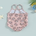 thumbnail image 3 of Kids Girls Bikini  Elastic Sleeveless Shell Print Swimsuit Swimwear for Summer Beach, 3 of 6